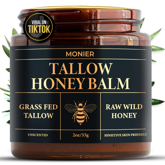 MONIER Tallow and Honey Balm for Face Beef Tallow for Skin Moisturizer with 1...